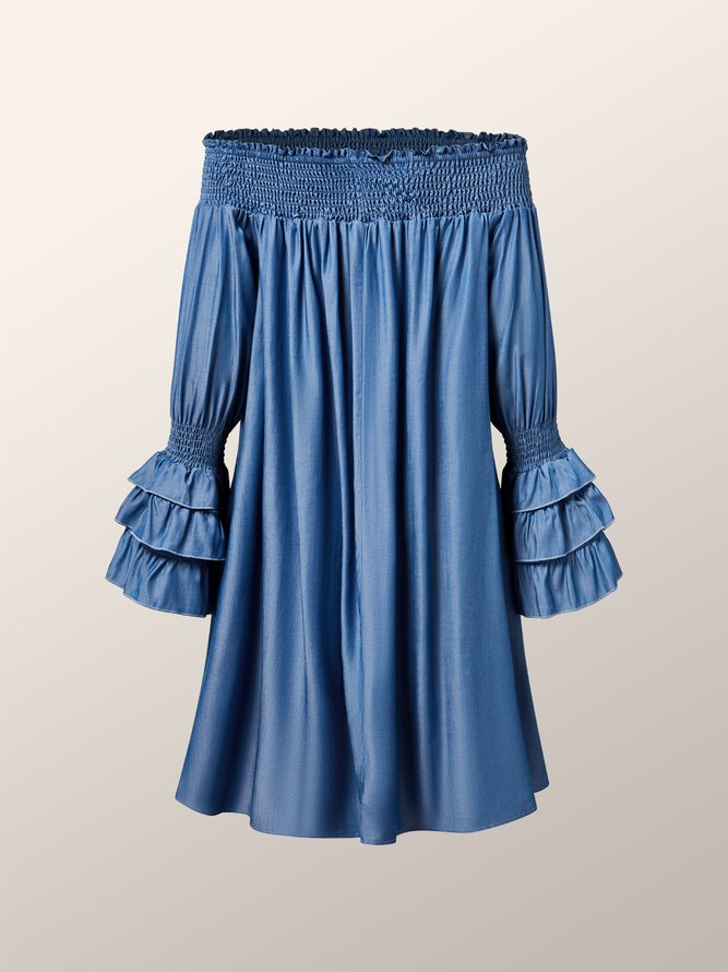 Robes Plain Automne Vacances Naturel Quotidien Ample Manches Longues Droit Régulier pour Femmes