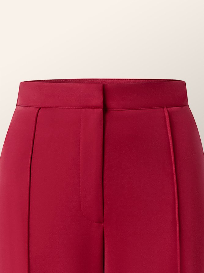 Mode Pantalons Femmes Plain Automne Élégant Polyester Aucune élasticité Quotidien Coupe Régulière Taille Moyenne Ligne X