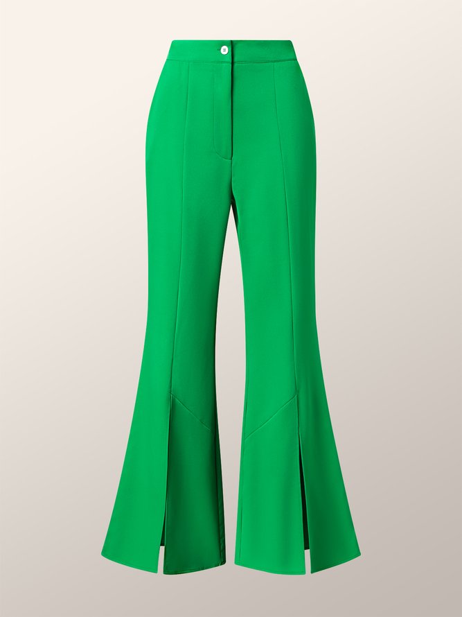 Mode Pantalon Plaine Automne Élé Polyester Fermeture Éclair Naturel 1 * Jupe-pantalon Bell-Bottompants H-Line pour Femme