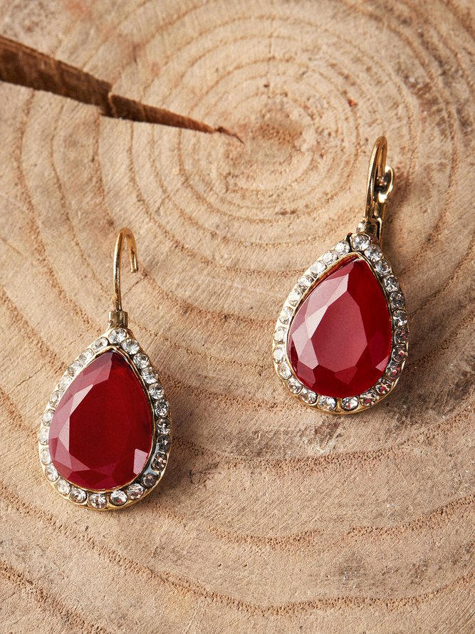 Boucles d'Oreilles Bloc de Couleur Toutes Les Saisons Fête Métal Quotidien Cristal Cristal Standard Pendre pour Femmes