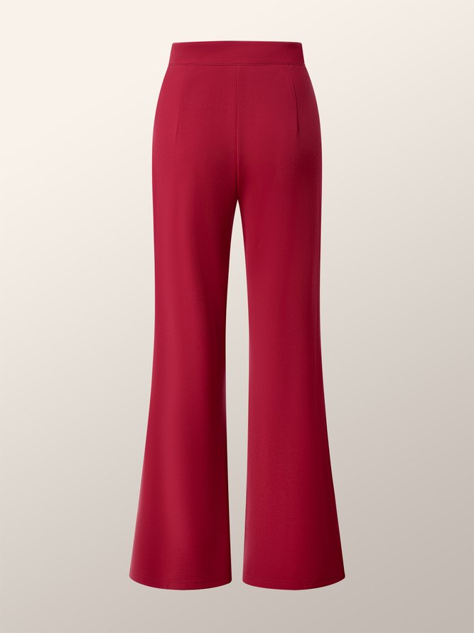 Mode Pantalons Femmes Plain Automne Élégant Polyester Aucune élasticité Quotidien Coupe Régulière Taille Moyenne Ligne X