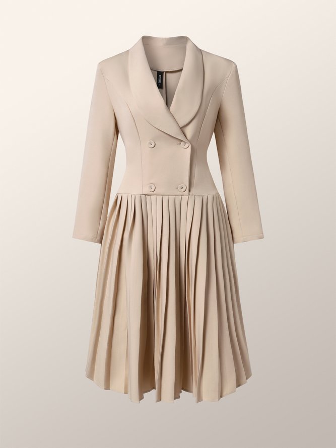 Robes Femmes Plain Automne Élégant Polyester Naturel Aucune élasticité Quotidien Coupe Régulière Régulier