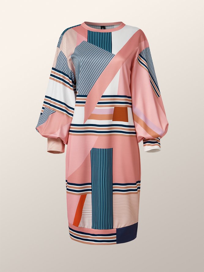 Robes Hiver Bloc de Couleur Élégant Zip Naturel 1 * robe Jupe S-ligne Régulier pour Femmes