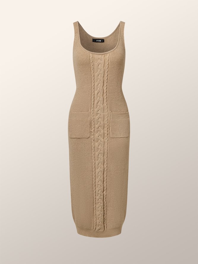 Robes Plain Hiver Élégant Acrylique Naturel Poids lourd Long S-ligne Jupe hanche pour Femmes