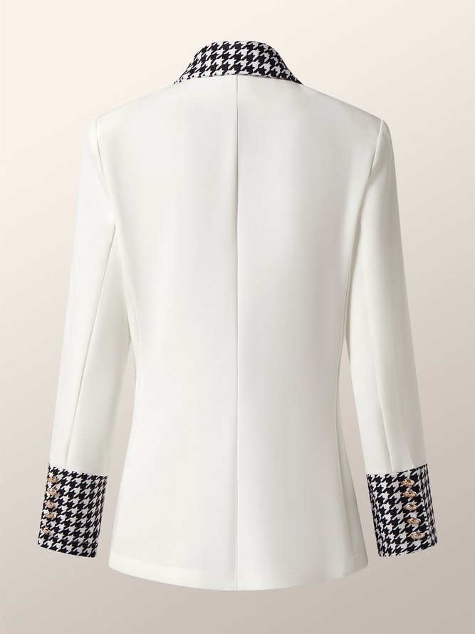 Blazer Femmes Géométrique Automne Urbain Polyester Naturel Aucune élasticité Ample Manches Longues Régulier