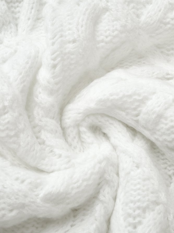 Pull Manteau Décontracté Plain Hiver Col croisé Naturel Quotidien Coupe Régulière Manches Longues Régulier pour Femmes
