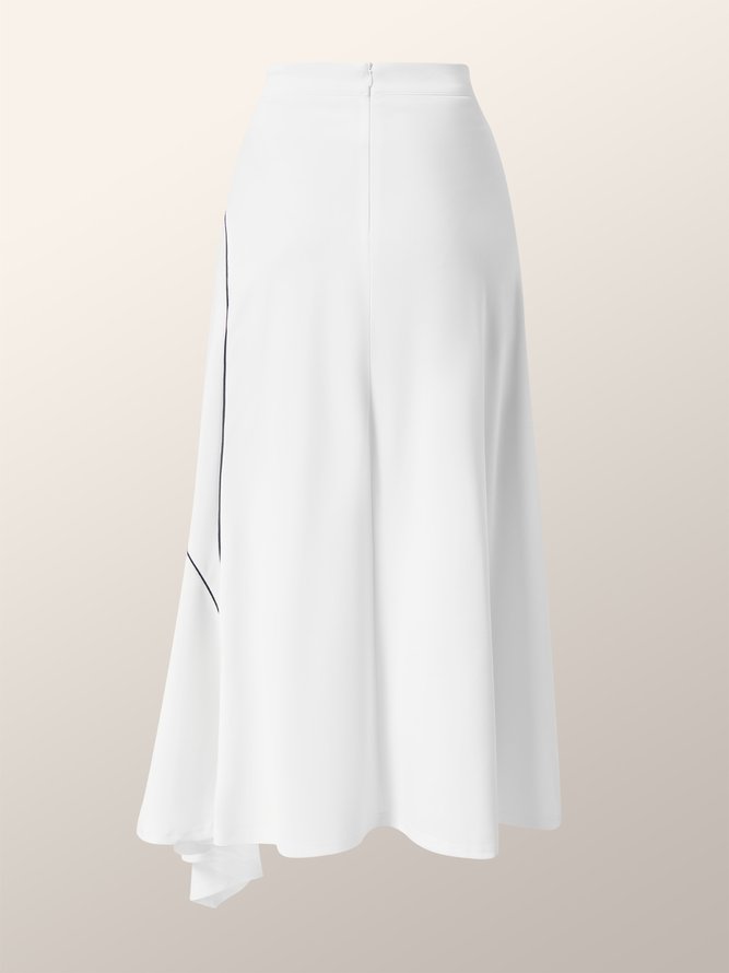 Jupe Plaine Automne Elé Polyester Quotidien Longue Taille médiale Normal Autres pour Femme