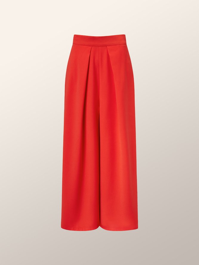 Mode Pantalons Plain Hiver Urbain Zip Taille Haute Quotidien Coupe Régulière Long A-ligne pour Femmes