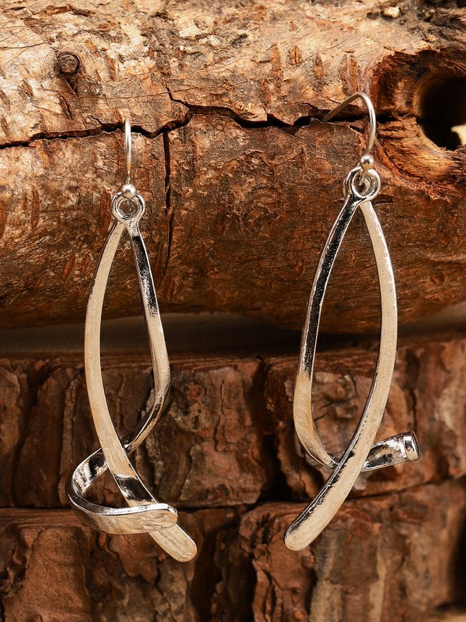 Boucles d'oreilles Femme Plain Toutes Les Saisons Simple Métal Faire la navette Métal Standard Pendre