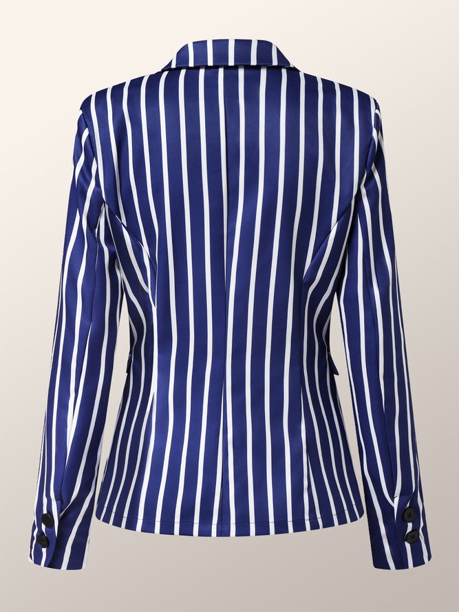Blazer Femme Rayé L'automne Urbain Naturel Déplacement Normal H-Line Regular Autres