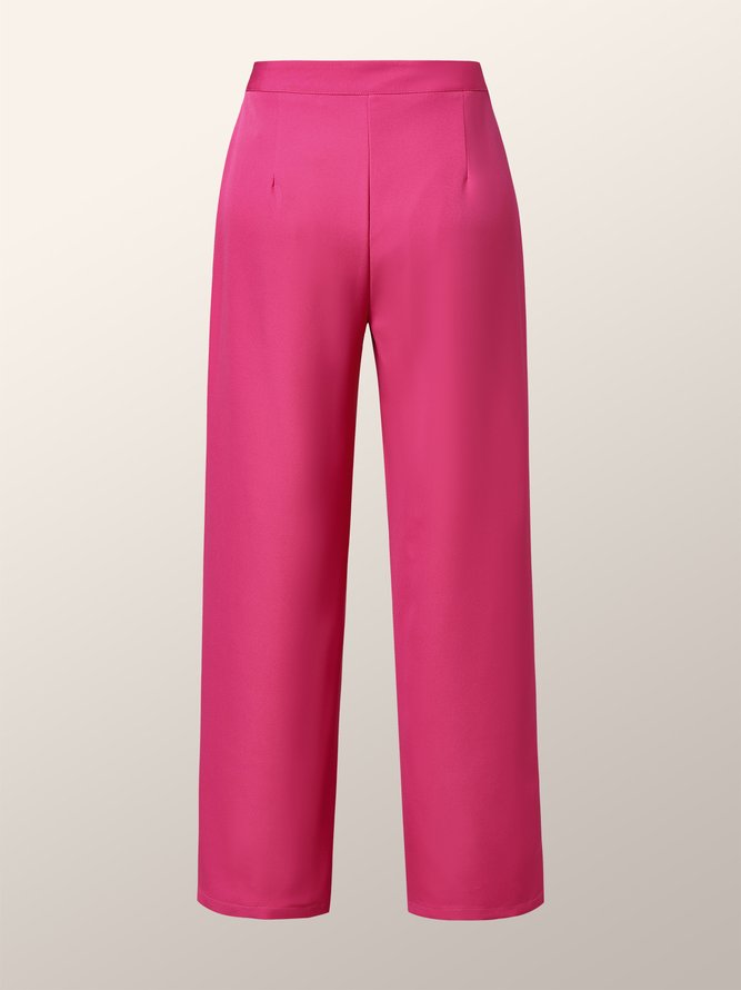 Mode Pantalons Femmes Plaine Automne Urbain Zipper Naturel Aucune élasticité Regular Fit Long H-Line