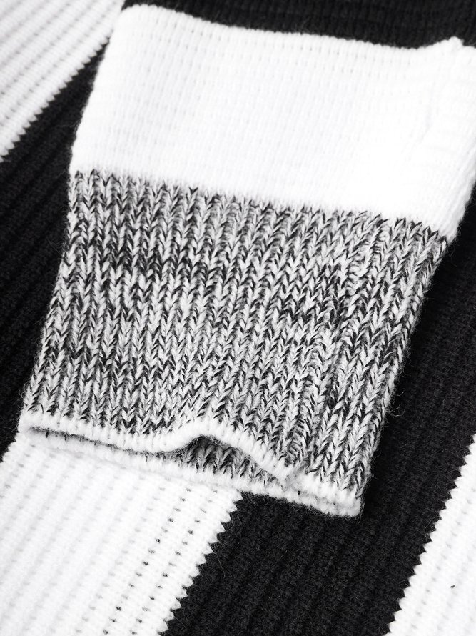 Pull Rayé Simple Printemps Acrylique Sweat-shirt à Capuche à Haute Élasticité Coupe Régulière Manches Longues Régulier pour Femmes