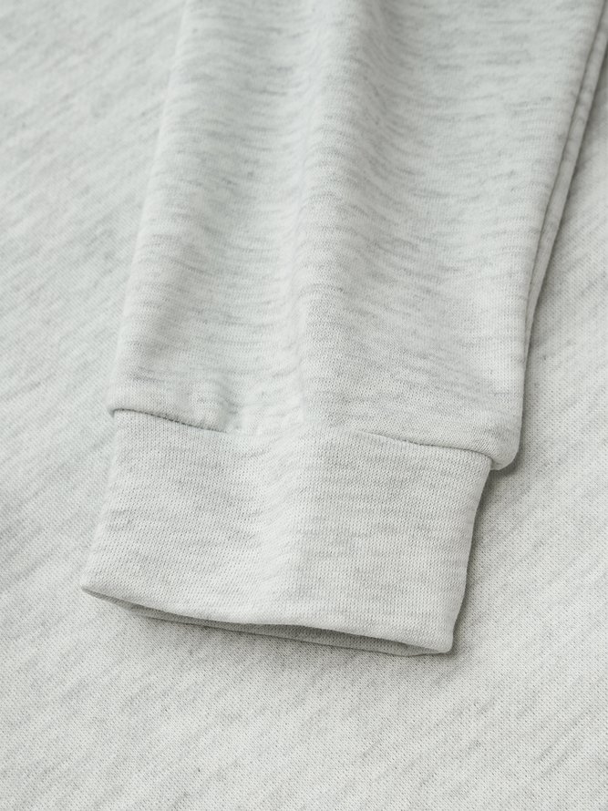 Sweat-shirts Femmes Plain Automne Urbain Polyester Ample Manches Longues Régulier T-ligne Élasticité moyenne