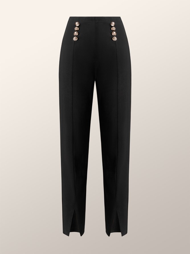 Leggings Femme Plaine Automne Urbain Polyester Taille Haute Quotidien Cheville Pantalon H-Line Regular