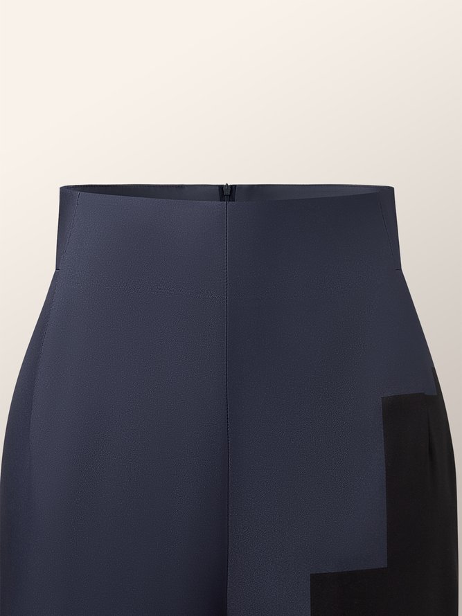 Mode pantalon femmes géométrique automne urbain taille haute pas d'élasticité coupe régulière trajet long régulier