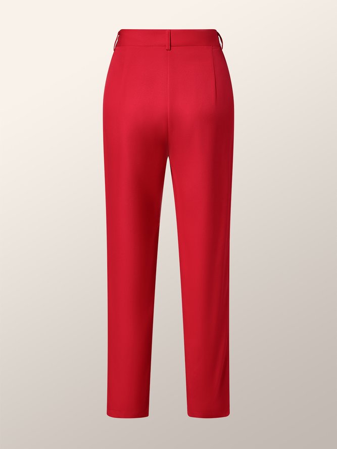 Mode Pantalons Femmes Plain Automne Élégant Quotidien Fibre de Polyester Taille Moyenne Long Régulier Régulier Taille
