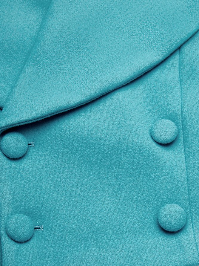 Blouson Femmes Plain Hiver Urbain Polyester Micro-Élasticité Ample Manches Longues à Col Revers T-ligne