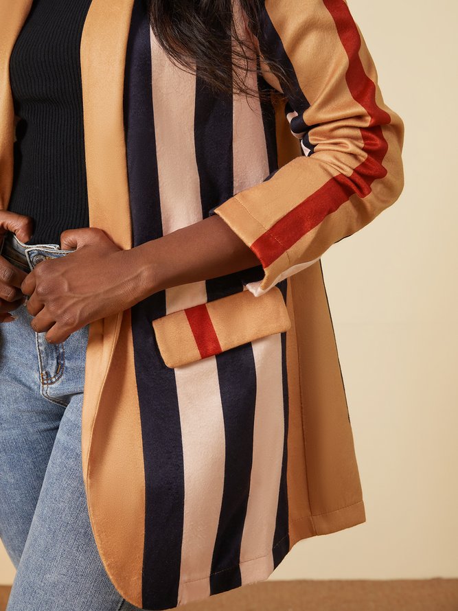 Rétro Décontracté Simple Décontracté en Laine Blazer
