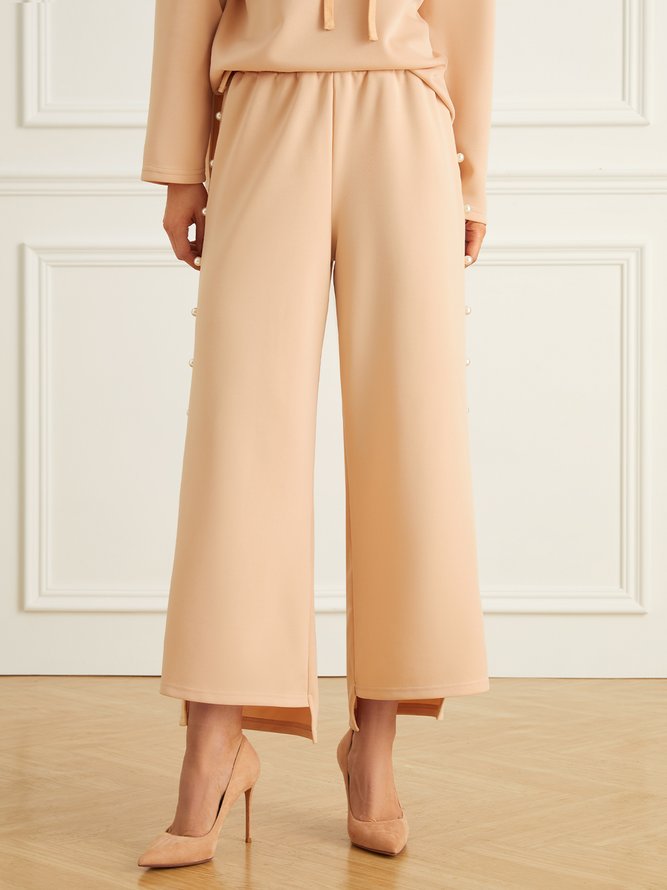 Décontracté Pantalons Décontracté Plain Hiver Polyester Quotidien Ample Pantalon à la cheville Pantalons à Jambe Large H-ligne pour Femmes