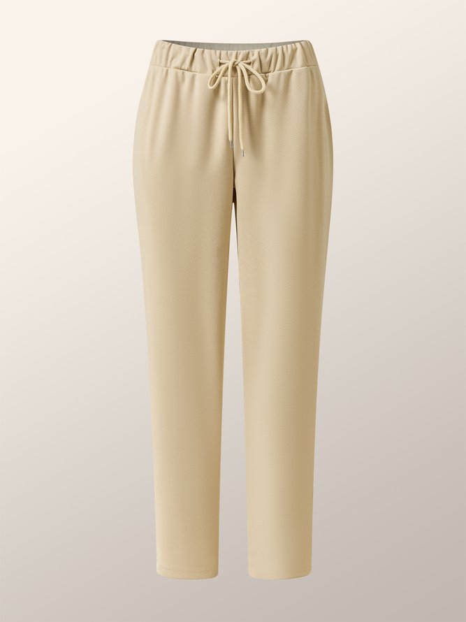 Ensembles de Deux Pièces Plain Simple Automne Polyester Col V Micro-élasticité Ample Taille Moyenne Régulier pour Femmes
