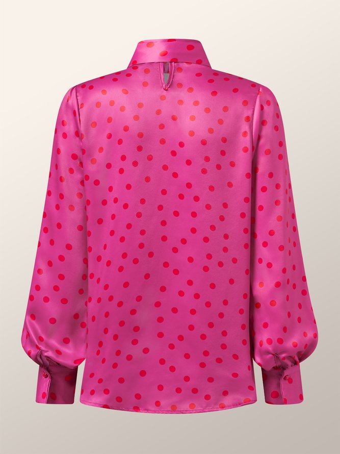 Blouse Femmes Géométrique Automne Élégant Satin Col Montant Non Élasticité Quotidien Régulier Régulier Taille