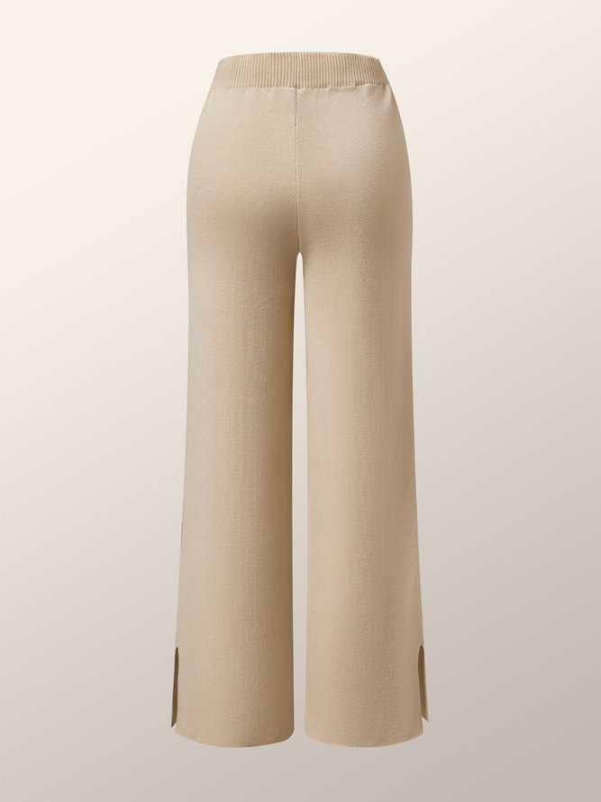 Pantalons décontractés Plaine Simple Automne Naturel Quotidien Ample Pantalon à jambes larges Long H-Line pour Femme
