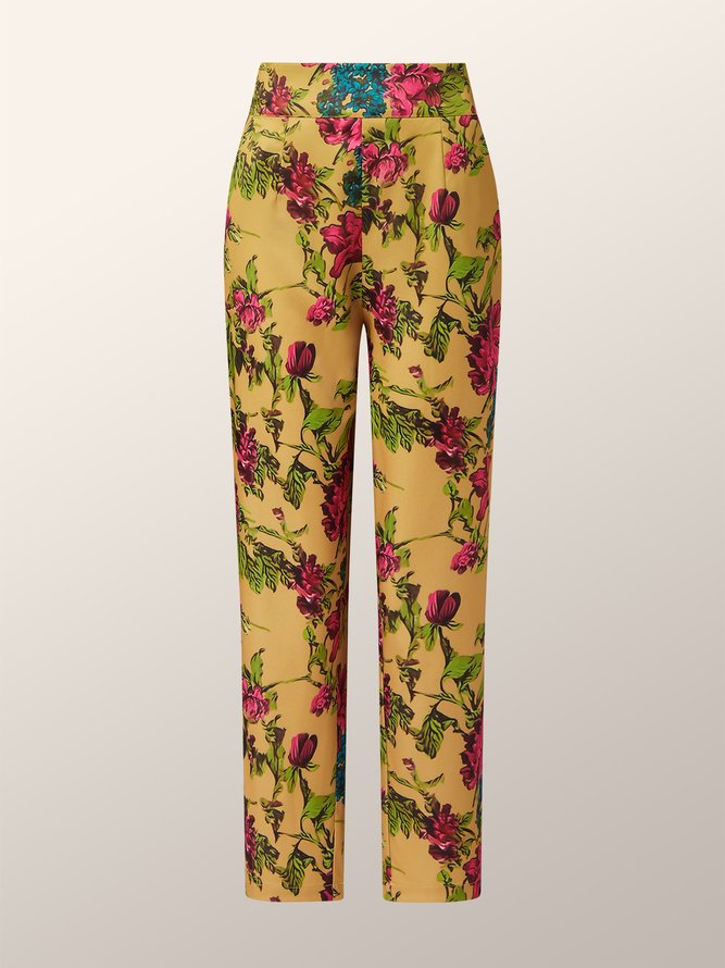 Élé Floral Mode Mince Cône Quotidien Pantalons