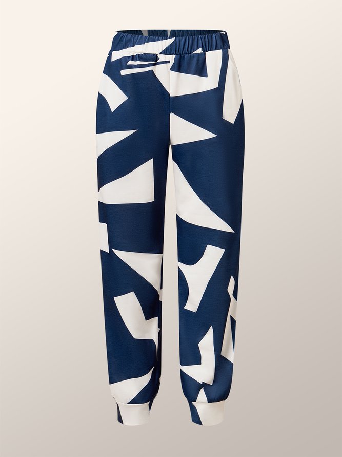 Femmes Géométrique Décontracté Automne Micro-élasticité Taille Moyenne à La Cheville Pantalons Navet Pantalons Régulier Régulier Taille Pantalons de Survêtement