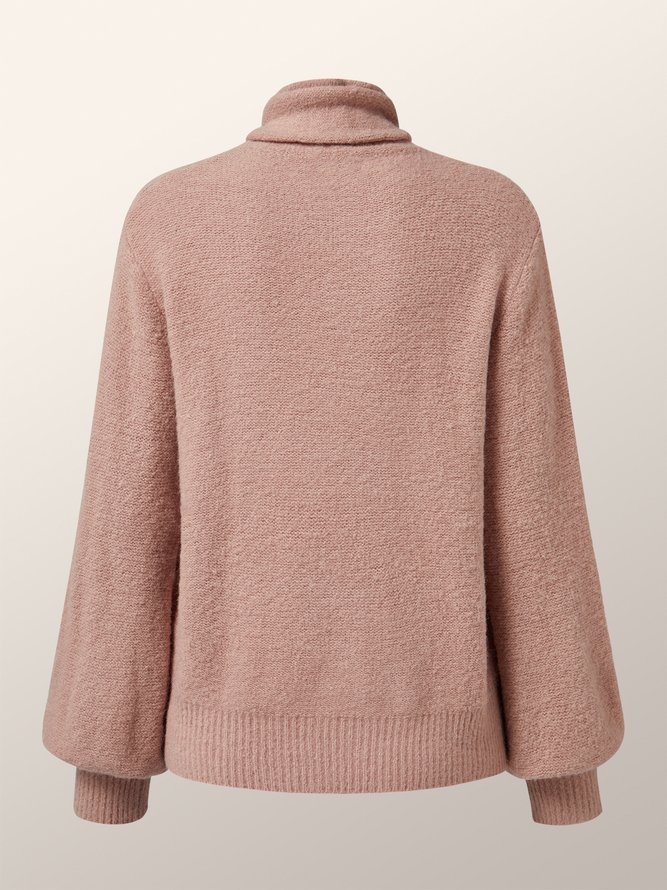 Pull Femmes Plain Automne Urbain Quotidien Ample Col Roulé Régulier H-Ligne Régulier