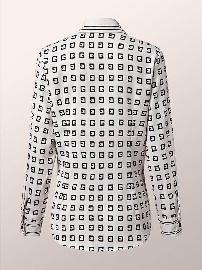 Rétro Texte Des lettres Col âle Blouse