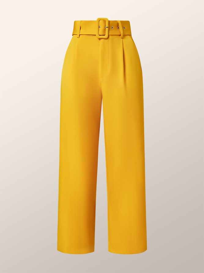 Mode Pantalons Femmes Plaine Automne Urbain Polyester Naturel Sans Élasticité Cheville Pantalon H-Line Régulier