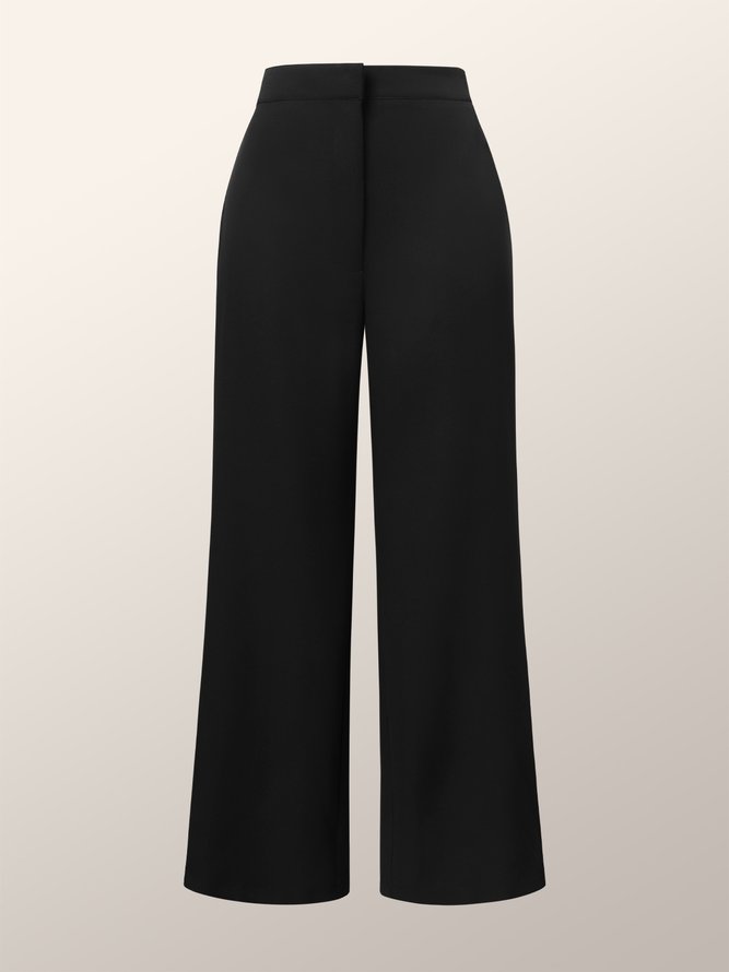 Femmes Plain Automne Urbain Polyester Quotidien Coupe Régulière Droit Pantalons Régulier Régulier Taille Mode Pantalons