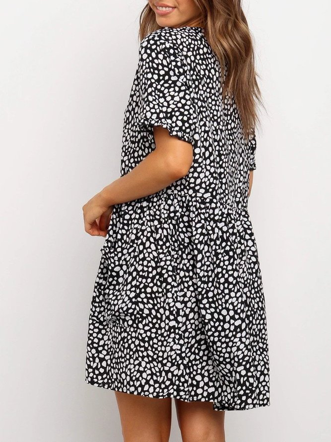 Mini Robe Décontractée à Manches Courtes