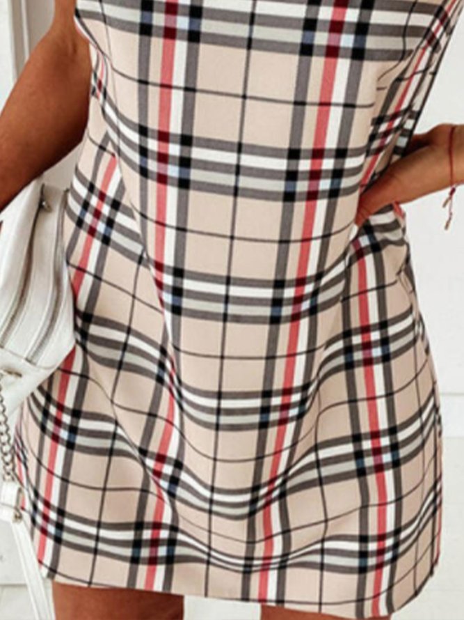 Robe Droite à Carreaux / Plaid et à Panneaux Pour Vacances