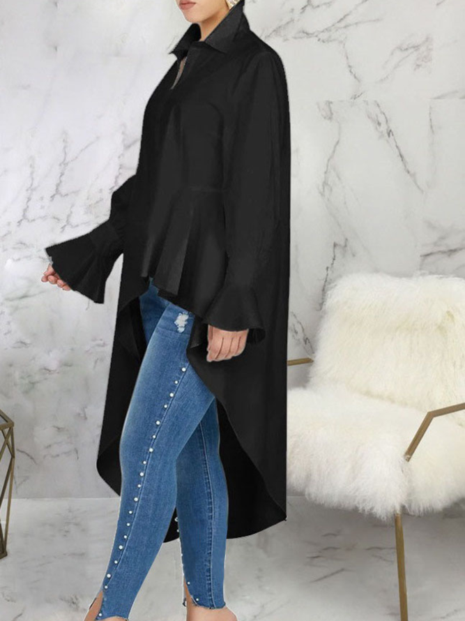 Manches Longues Asymétrique Personnalisé Blouse