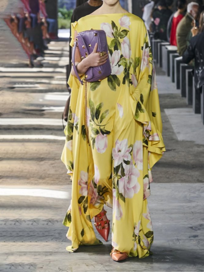 Robe à Manches Longues et à Col Rond