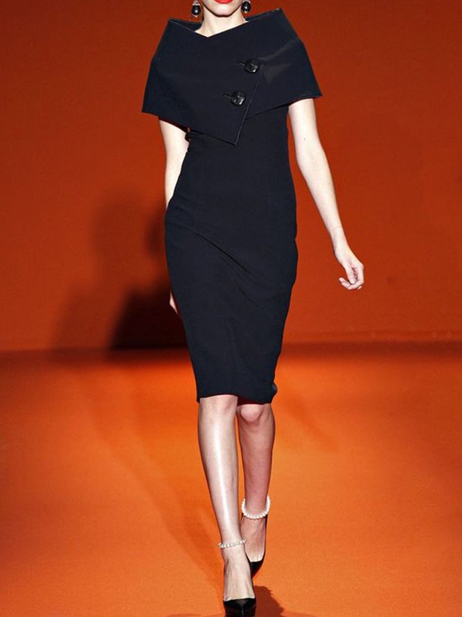 Mini Robe Formelle Plaine Élégante Moulante