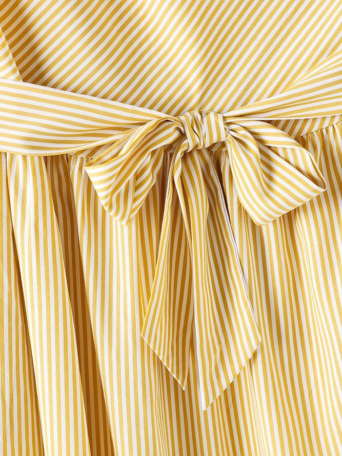 Robe Rayée Sans Manches à Une Épaule Dénudée