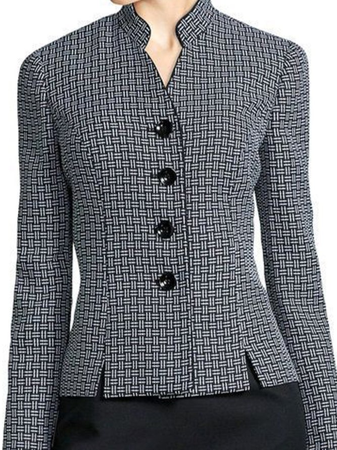 Manteau à Col Montant et à Manches Longues pour Travail