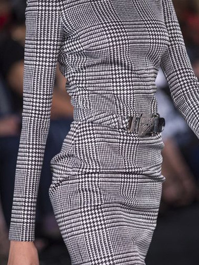 Robe Rétro Décontractée Simple à Col Rond