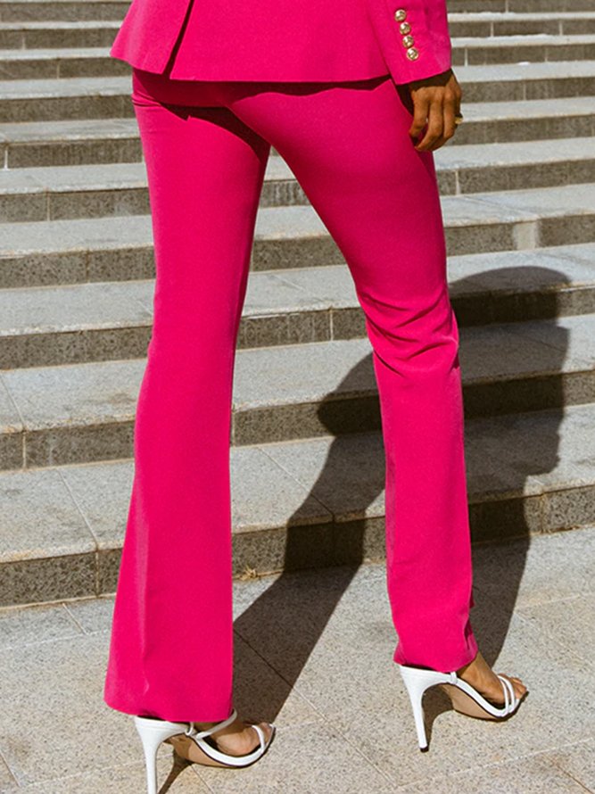 Quotidien Rose Rouge Coupe Régulière Élé Mode Long Pantalons
