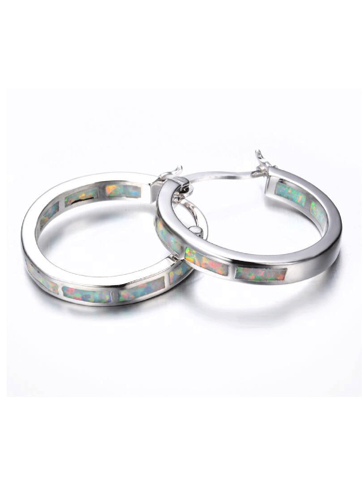 Boucles d'oreilles Femme Décontracté Bloc de Couleur Toutes Les Saisons Métal Quotidien Argent 925 Cristal Rétro Style cerceau