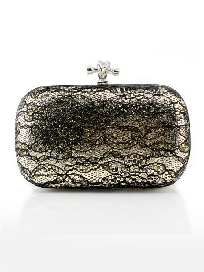 Pochette Femmes Plain Toutes Les Saisons Fête Polyester Portable Fête Dentelle Carré Régulier