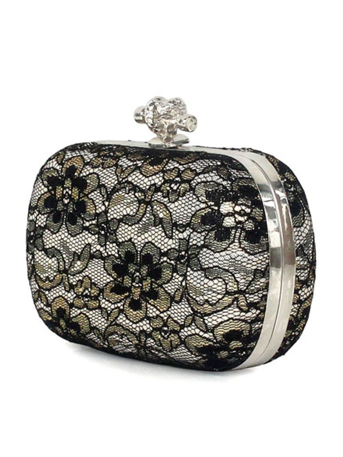 Pochette Femmes Plain Toutes Les Saisons Fête Polyester Portable Fête Dentelle Carré Régulier