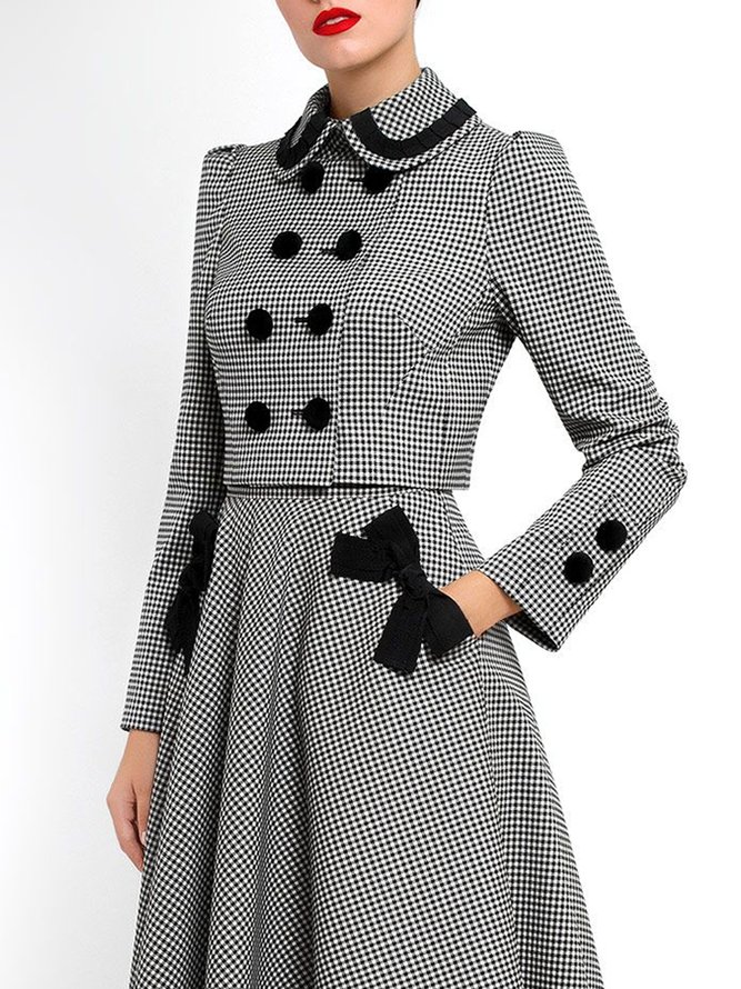 Autre Manteau Femme Plaid L'automne Urbain Polyester Naturel Sans élasticité Quotidien Regular Fit Regular