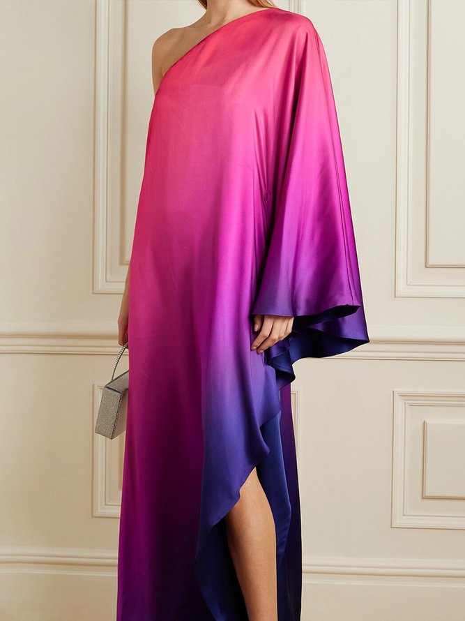 Robes Femmes Ombre Automne Élégant Quotidien Coupe Régulière Long 1 * Robe Pull-over Régulier