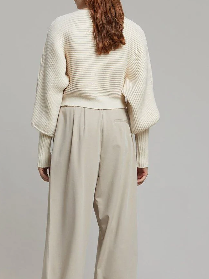 Pull Plain Simple Automne Quotidien Manches Longues Laine/Tricot l'Encolure Bateau Droit Régulier pour Femmes