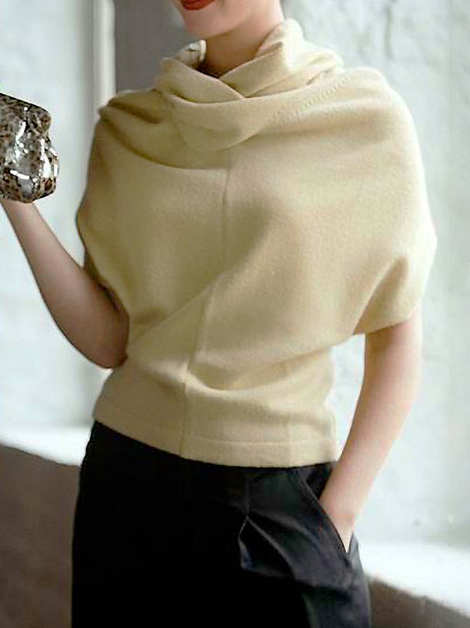 Pull Plain Automne Élégant Acrylique Micro-élasticité Quotidien Ample O-Ligne Régulier pour Femmes