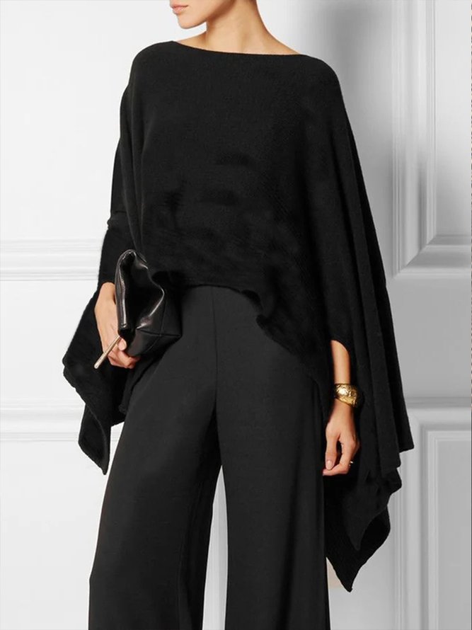 Tops Femmes Plain Simple Automne Micro-élasticité Quotidien Manches 3/4 Col Rond Régulier Régulier Taille