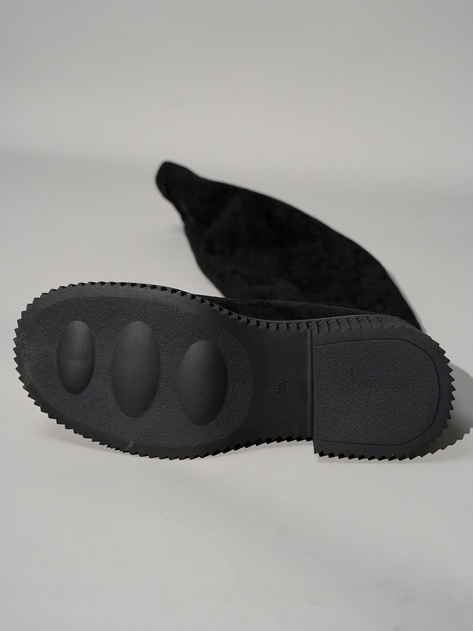 Bottes Femme Plain Automne Urbain Joint Fendu Vacances Tissu Faux Suède à Enfiler Bottes-chaussettes
